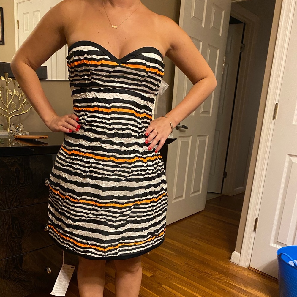 Colorful strapless dress